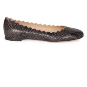 Chloé Lauren Python-Embossed Leather Ballerina Flats